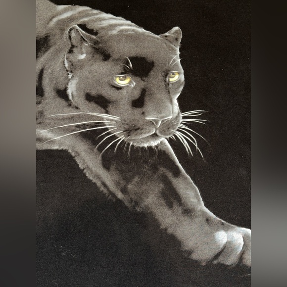 Vtg BLACK CAT Double Sided Print Tee Men’s 2XL Puma Panther Jordan 4 - Picture 2 of 5